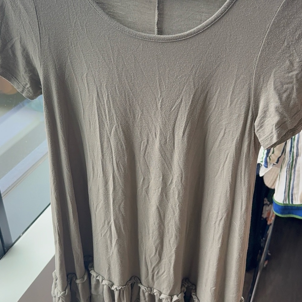 Olive Green Tunic Style Women's Top